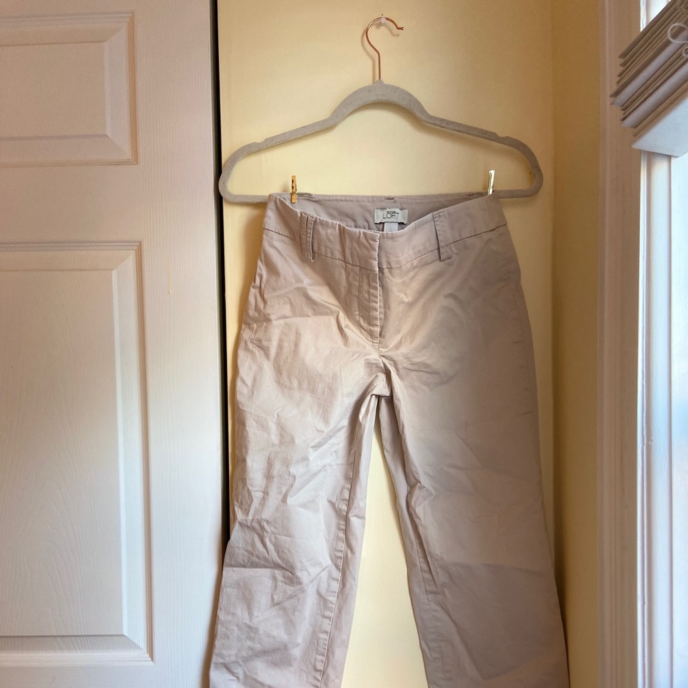 Loft Cropped Pants in beige